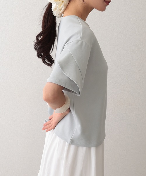Lace Ladies（レースレディース）の「クルーネック デザイン スリーブ 半袖 トップス（シャツ/ブラウス・レディース・ネイビー/グレー/アイボリー/ブラック・FREE/S）」の17枚目の写真