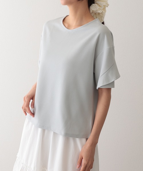 Lace Ladies（レースレディース）の「クルーネック デザイン スリーブ 半袖 トップス（シャツ/ブラウス・レディース・ネイビー/グレー/アイボリー/ブラック・FREE/S）」の19枚目の写真