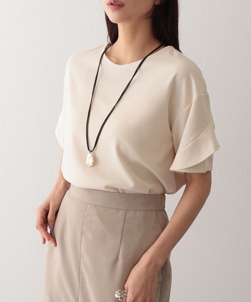 Lace Ladies（レースレディース）の「クルーネック デザイン スリーブ 半袖 トップス（シャツ/ブラウス・レディース・ネイビー/グレー/アイボリー/ブラック・FREE/S）」の22枚目の写真