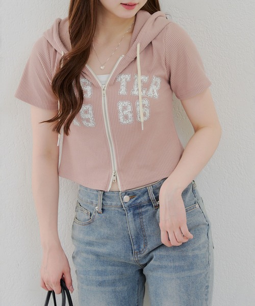 Another Branch olive des olive(アナザーブランチオリーブデオリーブ)の「WZIPロゴパーカー(パーカー・レディース・ブラウン/ピンク/ブラック/オフホワイト・FREE)」の18枚目の写真