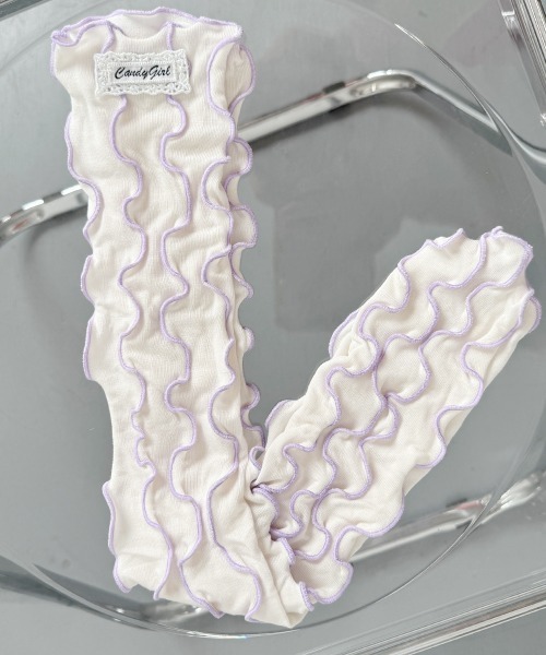 VIVID LADY（ビビッドレディー）の「配色 メロウ ロングソックス（ソックス/靴下・レディース・ブラック/グレー/クリーム/ピンク/パープル・FREE）」の21枚目の写真