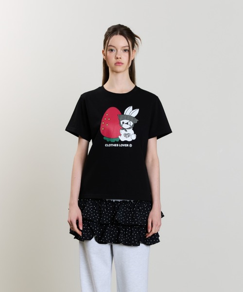 LUVISTRUE(ラヴイズトゥルー)の「SM STRAWBERRY RABBIT TEE(Tシャツ/カットソー・レディース・ホワイト/ブラック/ネイビー・FREE)」の13枚目の写真