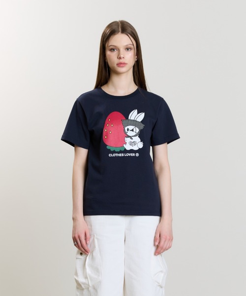 LUVISTRUE(ラヴイズトゥルー)の「SM STRAWBERRY RABBIT TEE(Tシャツ/カットソー・レディース・ホワイト/ブラック/ネイビー・FREE)」の19枚目の写真