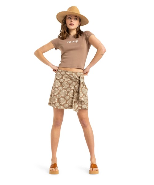 ROXY（ロキシー）の「SUMMER COCKTAIL/ロキシー総柄ラップスカート（スカート・レディース・ブラウン・SMALL/MEDIUM/X-SMALL）」の7枚目の写真