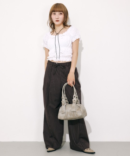 SLY(スライ)の「RELAX TUCK MANNISH PT リラックス タック マニッシュ パンツ(スラックス・レディース・ブラック/マルチ/杢グレー・1/2)」の18枚目の写真