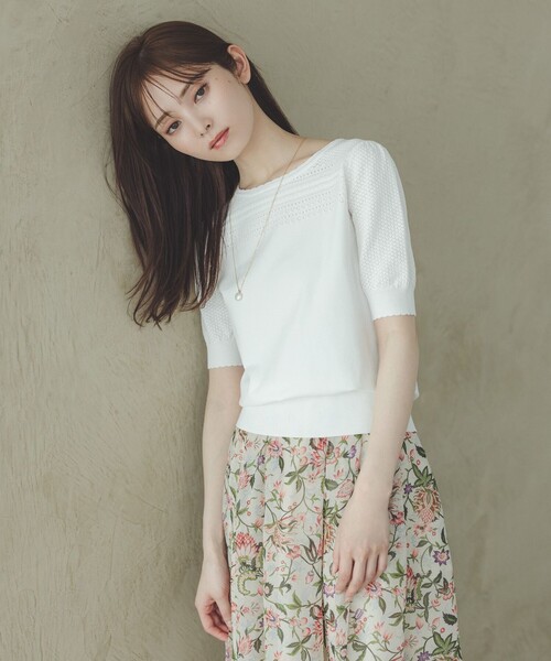 TOCCA（トッカ）の「MIST KNIT ニットプルオーバー（ニット/セーター・レディース・ネイビー系/アイボリー系/ピンク系・SMALL/MEDIUM）」の9枚目の写真