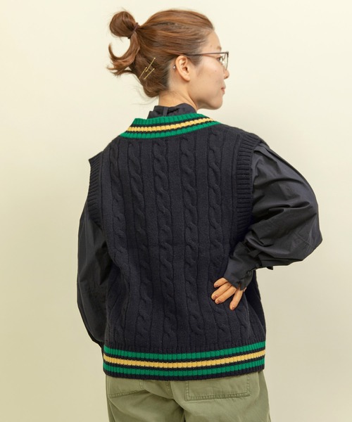 CHILD WOMAN(チャイルドウーマン)の「☆チルデンニットベスト(ベスト・レディース・アイボリー/ネイビー・FREE)」の15枚目の写真