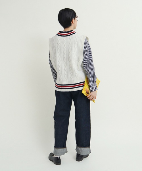 CHILD WOMAN(チャイルドウーマン)の「☆チルデンニットベスト(ベスト・レディース・アイボリー/ネイビー・FREE)」の8枚目の写真