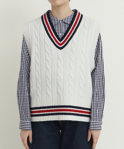 CHILD WOMAN(チャイルドウーマン)の「☆チルデンニットベスト(ベスト・レディース・アイボリー/ネイビー・FREE)」の17枚目の写真