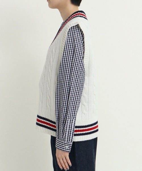 CHILD WOMAN(チャイルドウーマン)の「☆チルデンニットベスト(ベスト・レディース・アイボリー/ネイビー・FREE)」の18枚目の写真