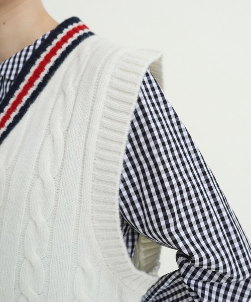 CHILD WOMAN(チャイルドウーマン)の「☆チルデンニットベスト(ベスト・レディース・アイボリー/ネイビー・FREE)」の22枚目の写真