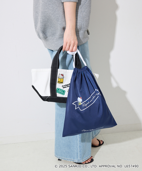 SLOBE IENA（スローブイエナ）の「《WEB限定/追加3》Hello Kitty ワッペンランチトートバック（クラッチバッグ・レディース・ブラック/カーキ・FREE）」の11枚目の写真