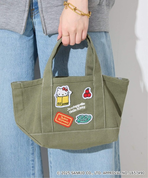 SLOBE IENA（スローブイエナ）の「《WEB限定/追加3》Hello Kitty ワッペンランチトートバック（クラッチバッグ・レディース・ブラック/カーキ・FREE）」の14枚目の写真