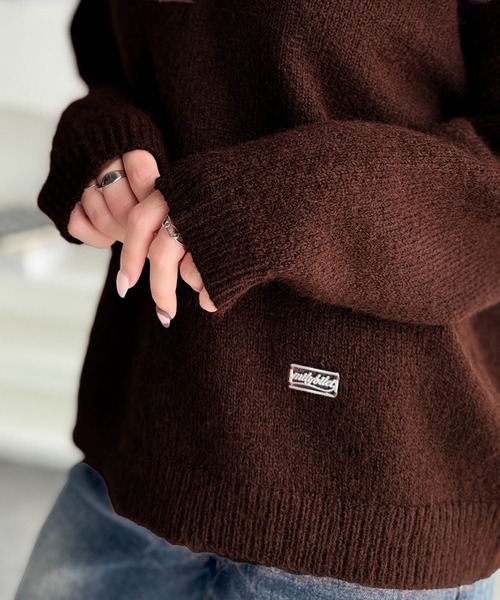 mily bilet(ミウィビレット)の「【mily bilet】ニット×タンクの着まわし自在セットアップ!プレート使い異素材ニットレイヤードオフショル見せアンサンブルニット(ニット/セーター・レディース・チャコールグレー/アイボリー/ブラウン・LARGE/MEDIUM/SMALL/X-LARGE)」の14枚目の写真