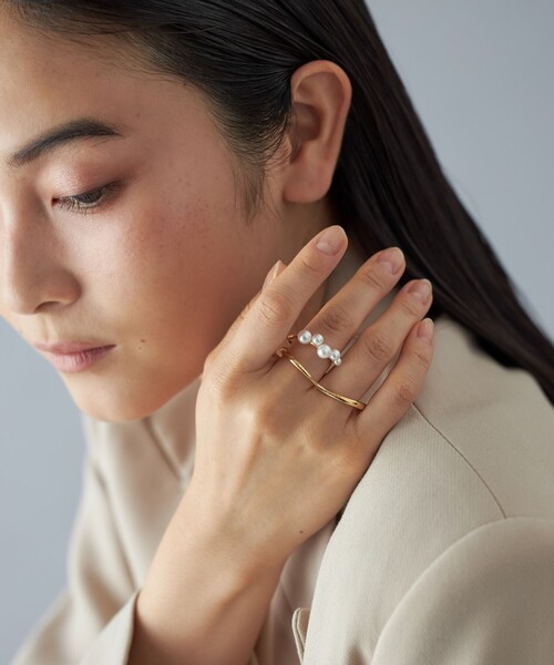 Jouete（ジュエッテ）の「[トゥーリング] レイヤード パール（リング・レディース・プラチナム/イエローゴールド・M/S）」の10枚目の写真