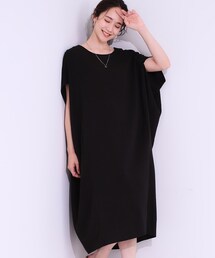SHOO・LA・RUE | 【S-LL】楽にサマ見え コクーンシルエットの涼やかワンピース(ワンピース)
