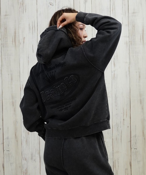 DC（ディーシー）の「DC/ディーシー 裏起毛パーカー LPO254308（パーカー・レディース・ベージュ/スミクロ/グレー/ミント・L/M）」の6枚目の写真