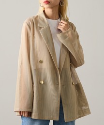 MAGASIN DE MODE Onjna（マガジンデモードオンジェナ ）の「【MAGASIN DE MODE Onjna】メッシュテーラードジャケット オケージョン 結婚式 二次会 オフィスカジュアル シアー XNN（テーラードジャケット）」