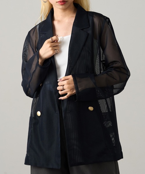 セール】【MAGASIN DE MODE Onjna】メッシュテーラード