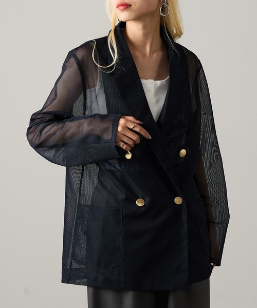 セール】【MAGASIN DE MODE Onjna】メッシュテーラード