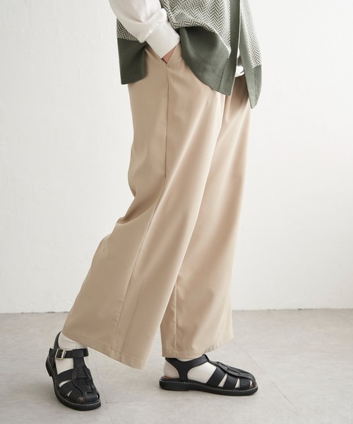 VENCEEXCHANGE(ヴァンスエクスチェンジ)の「フロントタックワイドパンツ(その他パンツ・レディース・ベージュ・M/L)」の5枚目の写真