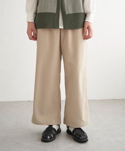 VENCEEXCHANGE(ヴァンスエクスチェンジ)の「フロントタックワイドパンツ(その他パンツ・レディース・ベージュ・M/L)」の4枚目の写真