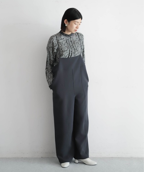 NOMBRE IMPAIR（ノンブルアンペール）の「ポリエステルダブルクロス　ナローサロペット（サロペット/オーバーオール・レディース・ブラック/チャコールグレー・FREE）」の20枚目の写真