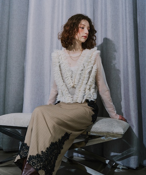 セール】ギャザーフリルチュールシアートップス（その他トップス