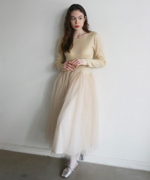 HONEY MI HONEY（ハニーミーハニー）の「rib knit volume tulle one