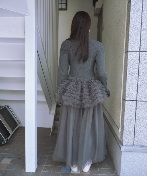 HONEY MI HONEY（ハニーミーハニー）の「rib knit volume tulle one