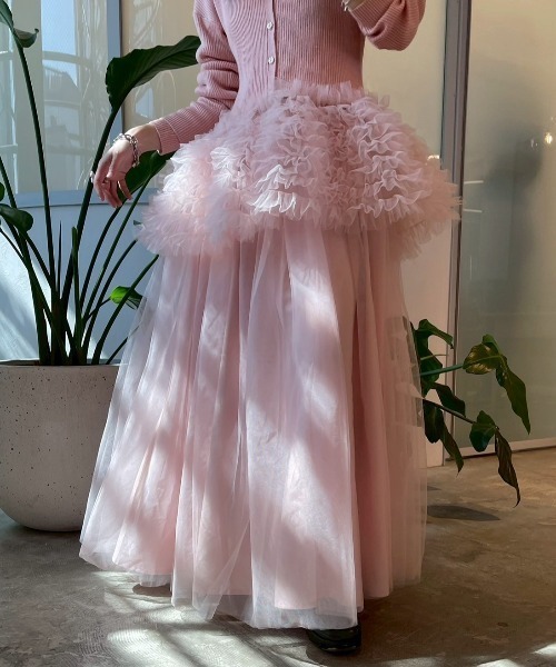 HONEY MI HONEY（ハニーミーハニー）の「rib knit volume tulle one