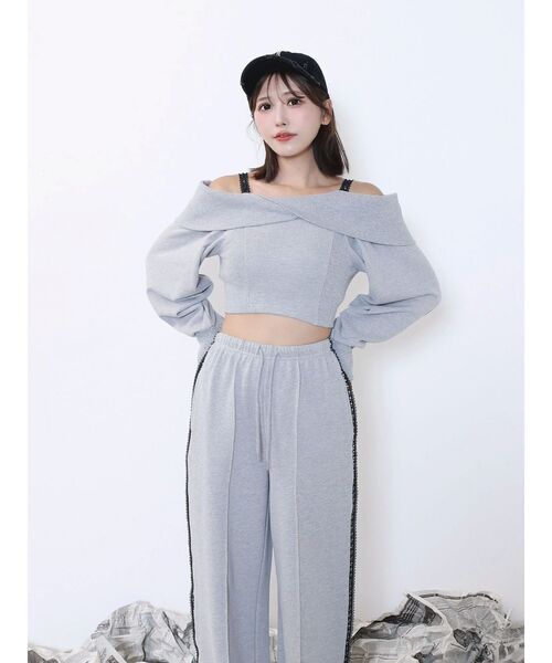 EATME（イートミー）の「サイドレーススウェットパンツ（スウェットパンツ・レディース・ネイビー/ブラック/グレー・FREE）」の14枚目の写真