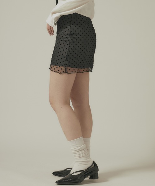 BLANK　（ブランク）の「Dot Mini Skirt / ドット柄 ミニスカート（スカート・レディース・ブラック/グレー/ホワイト・FREE）」の9枚目の写真