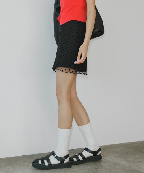 BLANK　（ブランク）の「Dot Mini Skirt / ドット柄 ミニスカート（スカート・レディース・ブラック/グレー/ホワイト・FREE）」の22枚目の写真