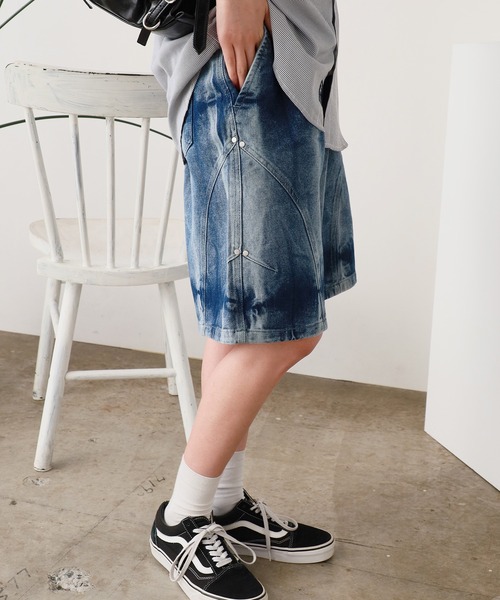 ROOPTOKYO(ループトウキョウ)の「グラデーションデザイン デニムショーツ メンズ 夏物 夏服(デニムパンツ・メンズ・ブラック/ブルー・L/M)」の16枚目の写真