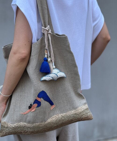 BEARDSLEY（ビアズリー）の「《CITRUS》ヨガガール刺繍トート（トートバッグ・レディース・ベージュ・FREE）」の3枚目の写真