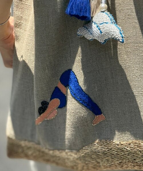 BEARDSLEY（ビアズリー）の「《CITRUS》ヨガガール刺繍トート（トートバッグ・レディース・ベージュ・FREE）」の9枚目の写真