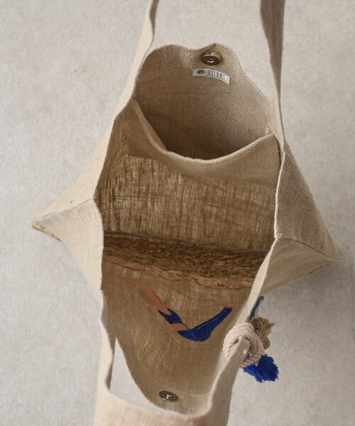 BEARDSLEY（ビアズリー）の「《CITRUS》ヨガガール刺繍トート（トートバッグ・レディース・ベージュ・FREE）」の19枚目の写真