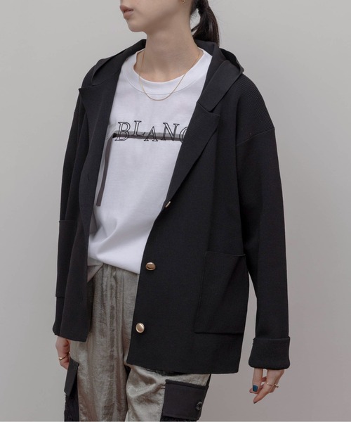 片畦ニットフーディージャケット Eimee Law│Eimee Law & LHELBIE 公式