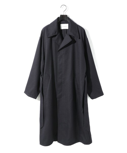 MIDIUMISOLID(ミディウミソリッド)の「MIDIUMISOLID Men’s ウールサージロングコート(その他アウター・メンズ・ブラック/ネイビー・48)」の1枚目の写真