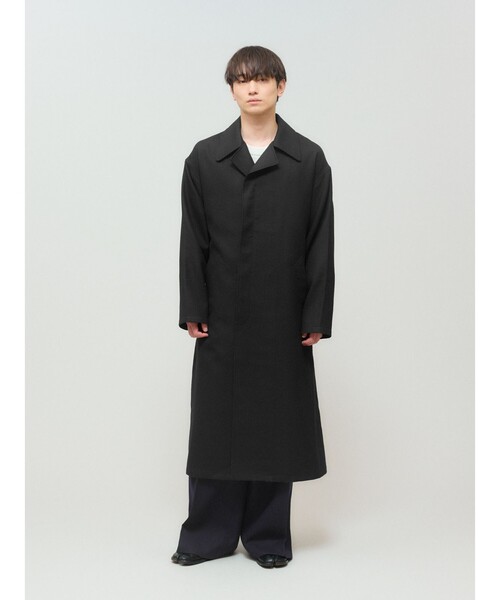 MIDIUMISOLID(ミディウミソリッド)の「MIDIUMISOLID Men’s ウールサージロングコート(その他アウター・メンズ・ブラック/ネイビー・48)」の2枚目の写真