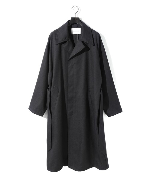 MIDIUMISOLID(ミディウミソリッド)の「MIDIUMISOLID Men’s ウールサージロングコート(その他アウター・メンズ・ブラック/ネイビー・48)」の3枚目の写真
