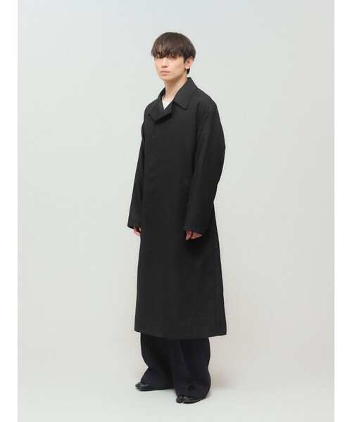 MIDIUMISOLID(ミディウミソリッド)の「MIDIUMISOLID Men’s ウールサージロングコート(その他アウター・メンズ・ブラック/ネイビー・48)」の6枚目の写真