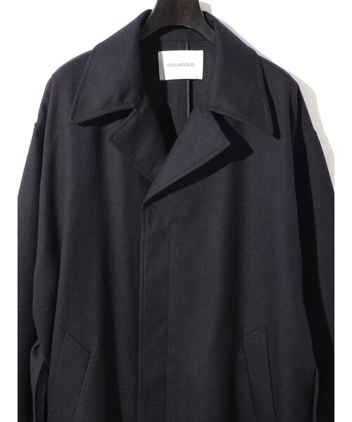 MIDIUMISOLID(ミディウミソリッド)の「MIDIUMISOLID Men’s ウールサージロングコート(その他アウター・メンズ・ブラック/ネイビー・48)」の11枚目の写真