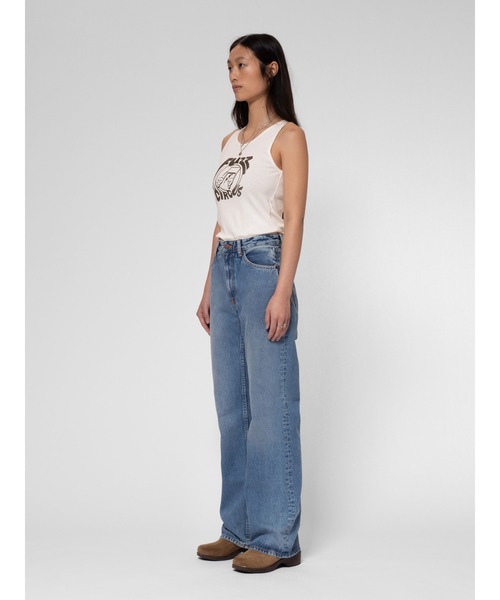 Nudie Jeans(ヌーディージーンズ)の「Nudie Jeans/ヌーディージーンズ Clean Eileen / ワイドストレートジーンズ / Vintage Dreams / レングス28(デニムパンツ・レディース・インディゴブルー・24inch/25inch/26inch/27inch/28inch)」の4枚目の写真