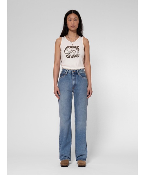 Nudie Jeans(ヌーディージーンズ)の「Nudie Jeans/ヌーディージーンズ Clean Eileen / ワイドストレートジーンズ / Vintage Dreams / レングス28(デニムパンツ・レディース・インディゴブルー・24inch/25inch/26inch/27inch/28inch)」の2枚目の写真