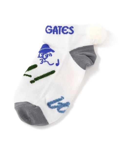 PEARLY GATES(パーリーゲイツ)の「【PEARLY GATES】Take it Easy & BALLくん梵天付きアンクルソックス (LADIES)(ソックス/靴下・レディース・ネイビー/ホワイト・FREE)」の1枚目の写真