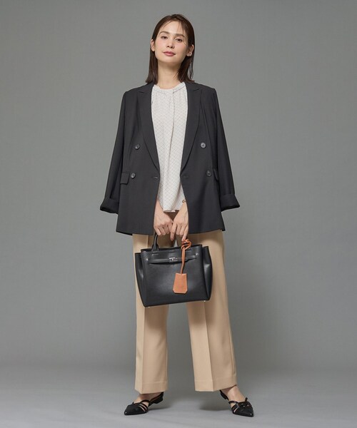 INDIVI（インディヴィ）の「【UVケア】モノグラム ボウタイデザインブラウス（シャツ/ブラウス・レディース・ベージュ系その他3/ホワイト系3/ホワイト・40/38/36/19/15 /13/05/03）」の5枚目の写真