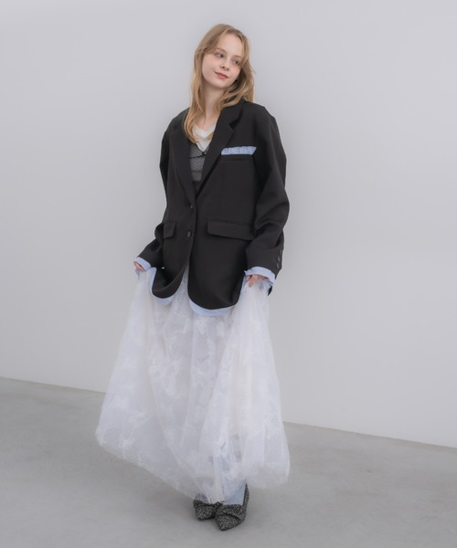 idem（イデム）の「volume tulle butterfly dot skirt / バタフライ