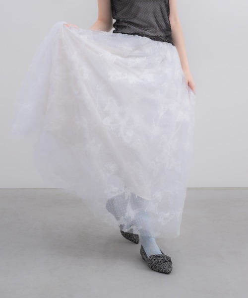 idem（イデム）の「volume tulle butterfly dot skirt / バタフライドットチュールボリュームスカート（スカート・レディース・アイボリー・フリー/SMALL）」の8枚目の写真